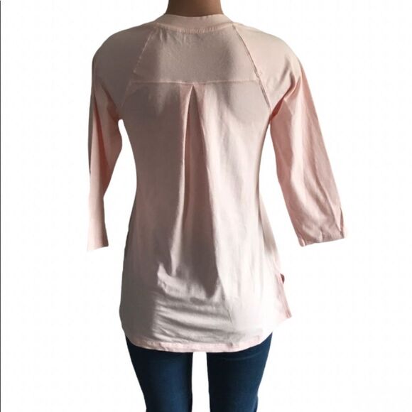 Isaac Mizrahi TRUE DENIM Slub Knit Back Pleat 3/4 Sleeve Top - Picture 5 of 8